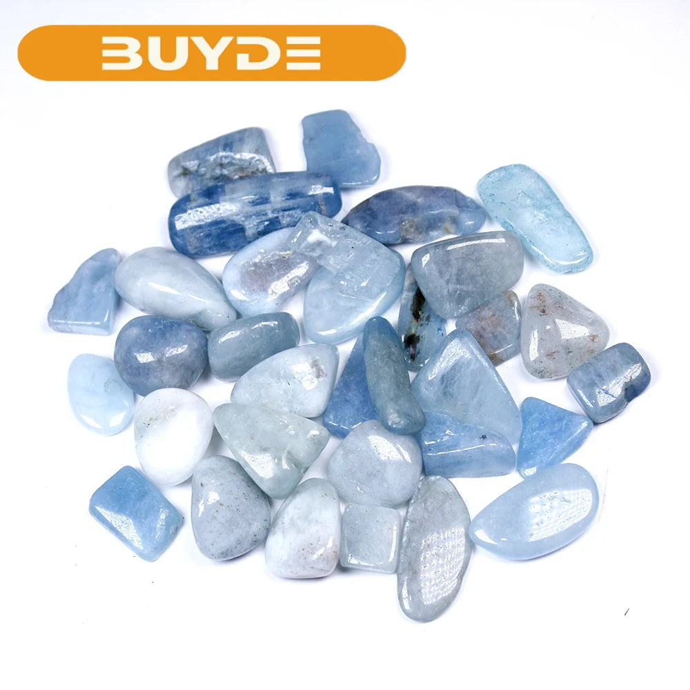 Natural crystal stone Aquamarine Protolith  Tumbled Stone Healing Reiki Crystal Chakra Home Decor Garden Flower Decorative