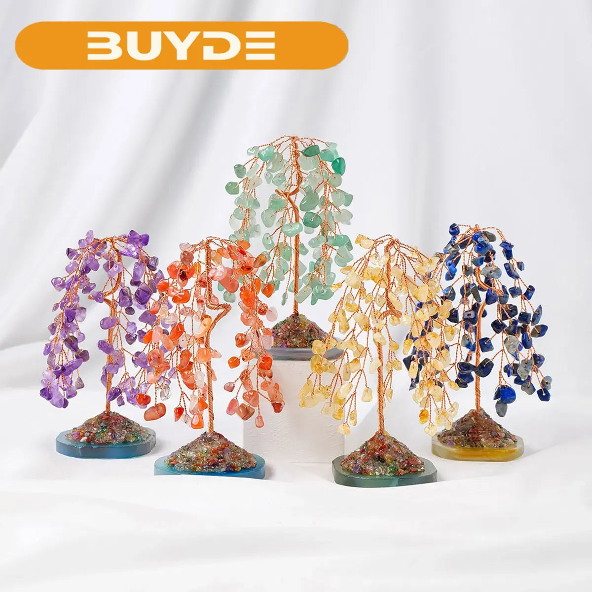 1PC Crystal Tree Natural Reiki Crystal Gemstone Chakra Healing Crystal Home Office Desk Gemstone Energy Decoration