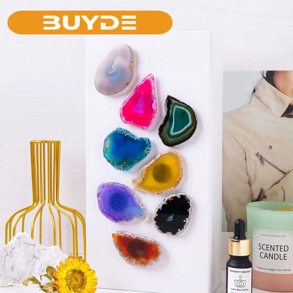 1pc Crystal Agate Slices Fridge Magnets Random Shape Colorful Cute Kitchen Decorations for Refrigerator Chalkboard Home Decor