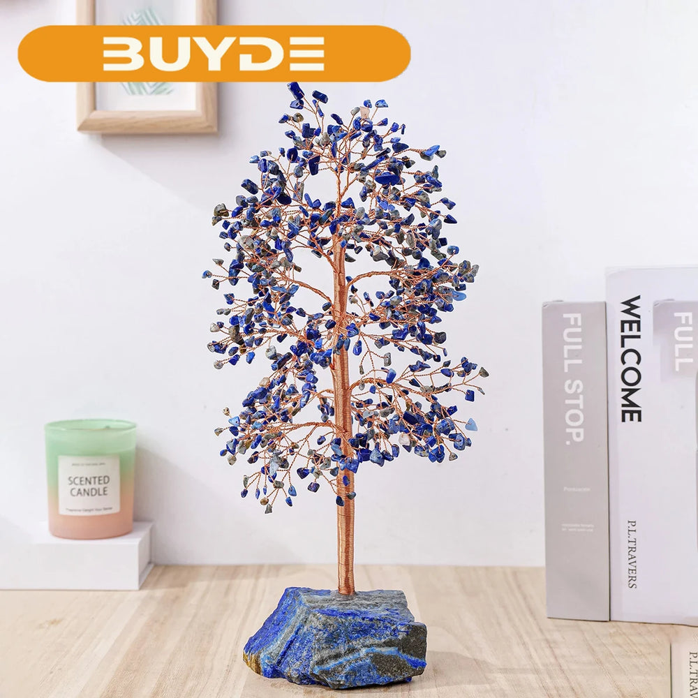 1PC Natural Crystal Stone Lapis Lazuli Crystal Tree Raw Stone Base Gemstone Tree of Life Spiritual Gift