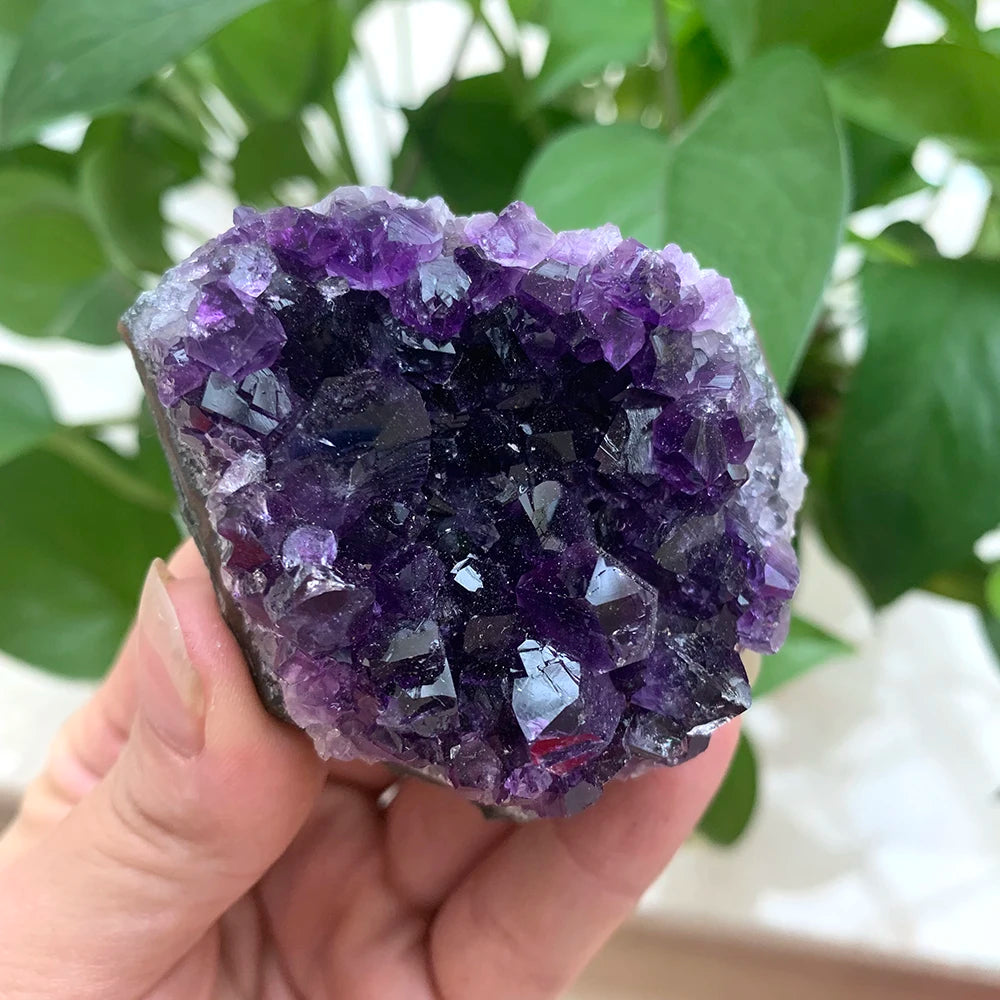 100-120g  High quality Natural stone deep Amethyst Quartz Crystal Cluster Specimen Healing