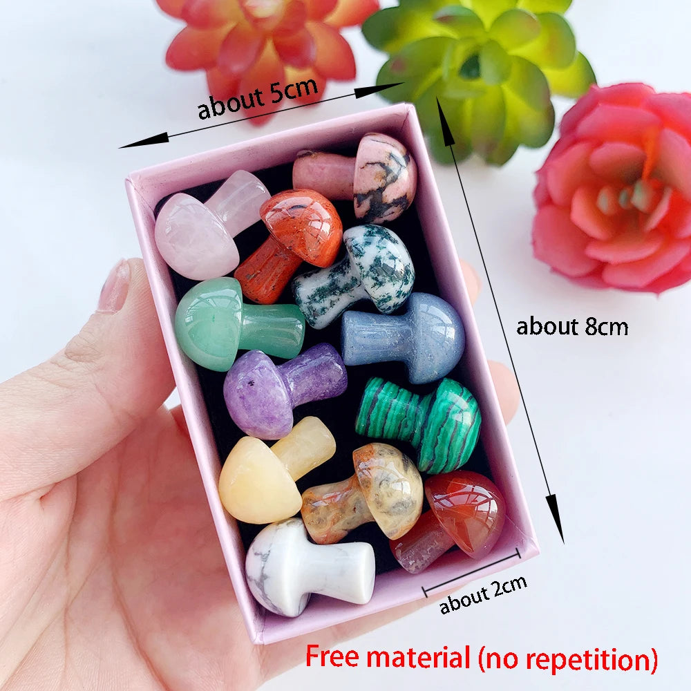 10PCS Natural Crystal Mini Egg Box Crystal Raw Stone Jade Easter Egg Set Christmas Decorative Gift Box