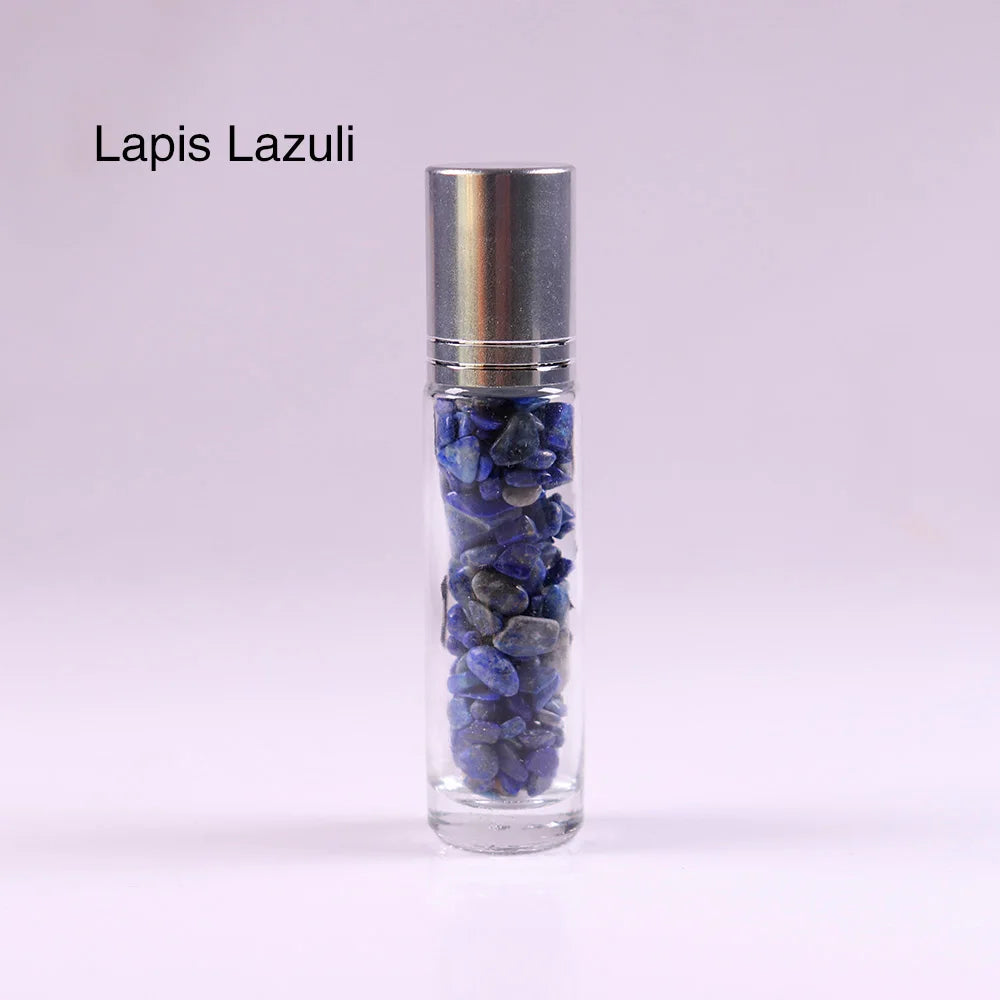 10ml Natural Crystal Gemstone Essential Oil Roller Ball Bottles Transparent Perfumes Oil Liquids Roll On Bottles