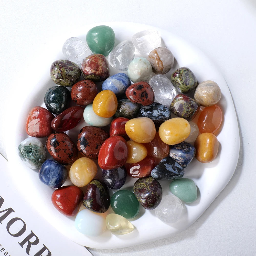 10pcs/bag Free Color Natural Gemstone Crystal Healing Quartz Tumble Stone Specimen Energy Minerals Tank Aquarium Home Decor