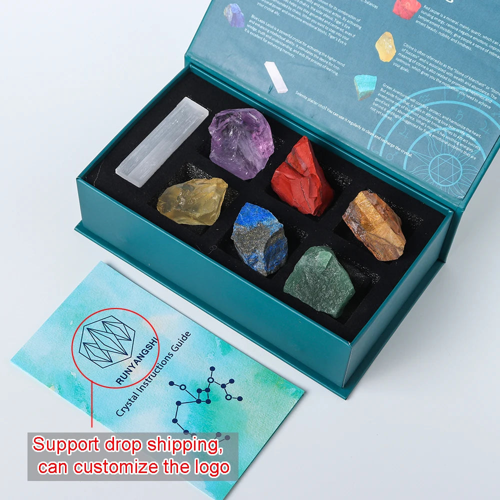 12 Constellation Guardian Gem Gift Box Natural Crystal Raw Stone Energy Amulet Wishing Quartz Constellation Divination