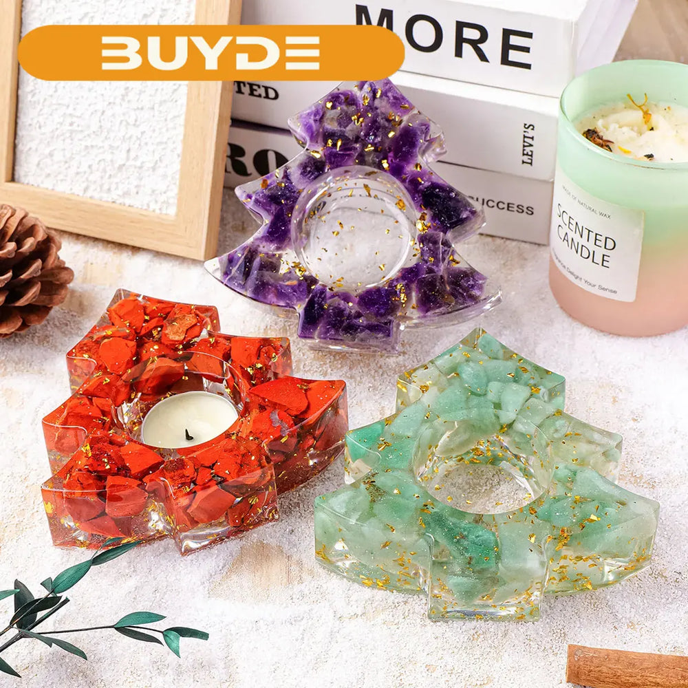 1PC Natural Crystal Gravel Stone Christmas Tree Candle Statue Reiki Stone Tortoise Figurine Amulet Fengshui Sculpture for Home O