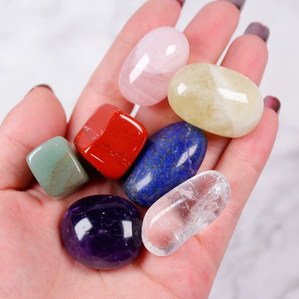 12pcs Natural Crystal Healing Stones Gemstones seven Chakra Stones Amethyst Cluster Quartz Crystal Mineral Specimen for gifts