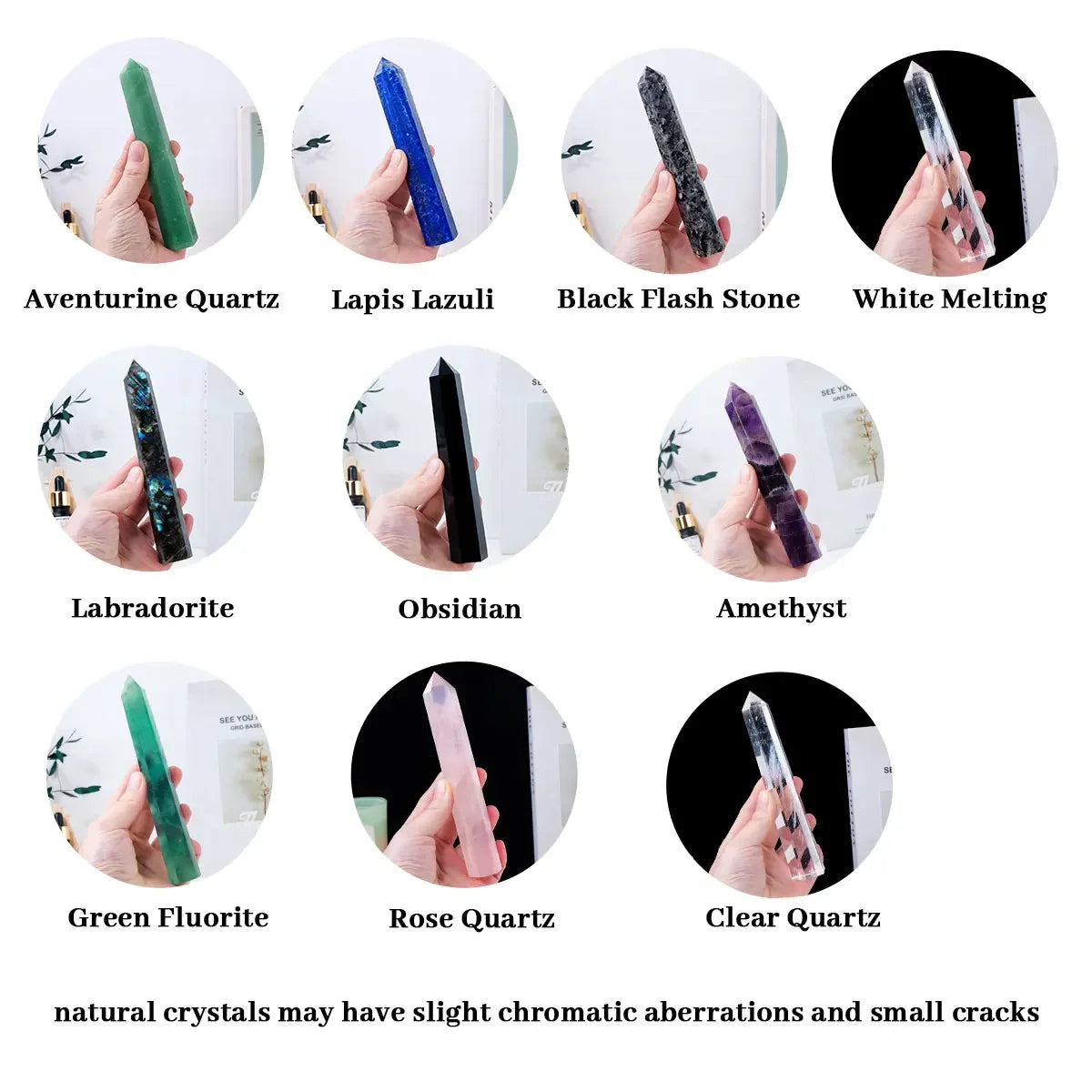 15-17cm 1pc Natural Crystal Stone Large Healing Crystal Wand Rose Quartz Point Amethyst Obelisk Tower Decor