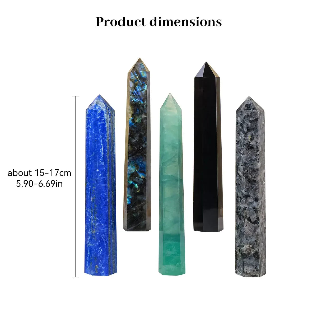 15-17cm 1pc Natural Crystal Stone Large Healing Crystal Wand Rose Quartz Point Amethyst Obelisk Tower Decor