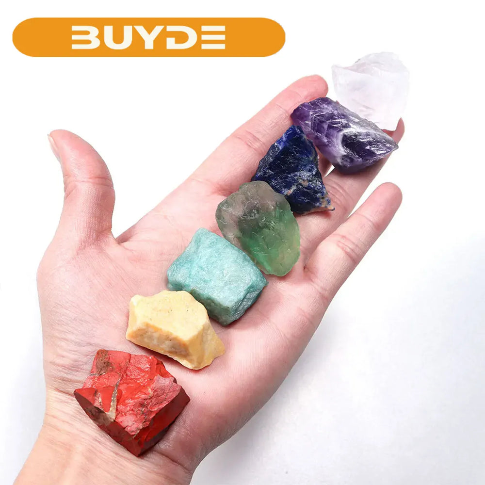 7pcs/set Natural Crystal Healing Gem 7 Chakra Set Raw Stones Yoga Meditation Mental Relaxation Gemstone Energy Gifts