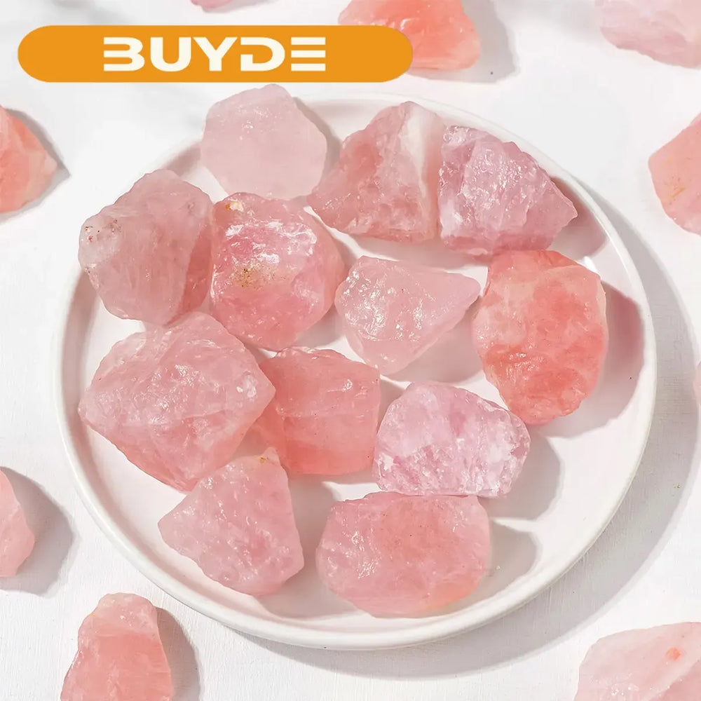 50g/Bag Natural Rose Quartz Raw Stone Pink Rough Pink Quartz Unpolished Home Garden Decoration Ornaments