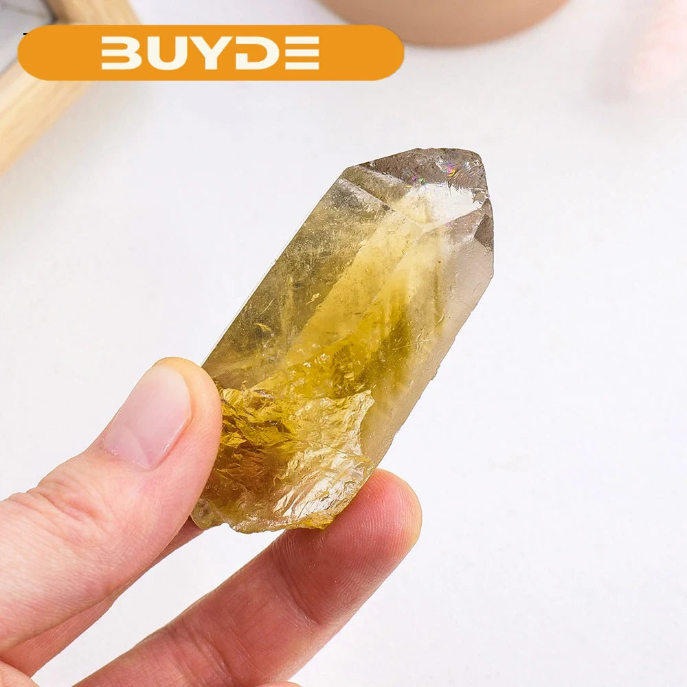 50g/bag Natural Gemstone Smokey Citrine Single Point Gravel Crystal Stones Point Specimen Decoration Stones and Minerals