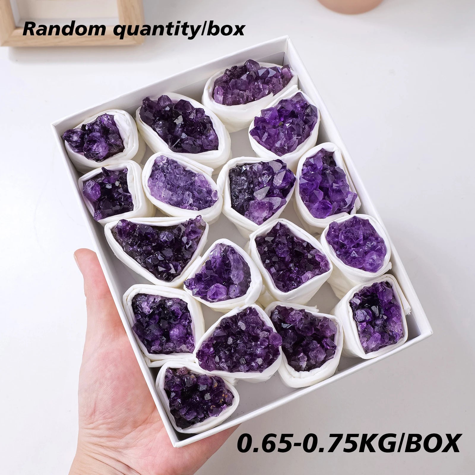 1BOX Amethyst Clusters Natural Raw Amethyst Geode Rock Crystal Healing Stones Witchcraft Gemstone Specimen