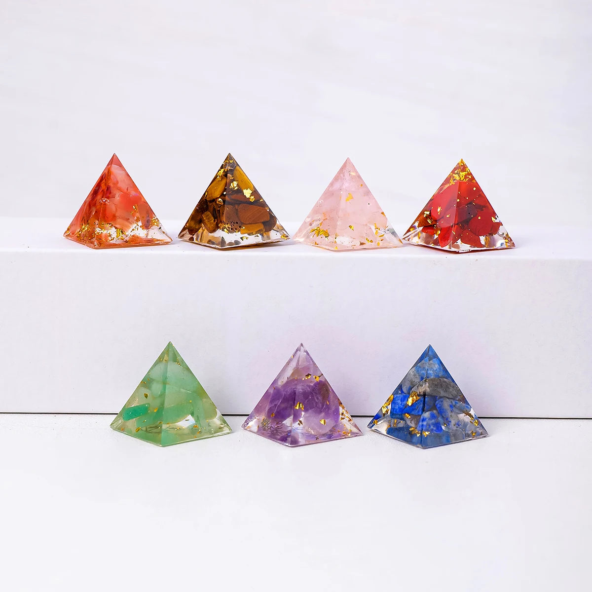 1PC 2cm Natural Crystal Stone Mini Pyramid Statue Reiki Stone Pyramid  Amulet Fengshui Sculpture for Home Office Decoration