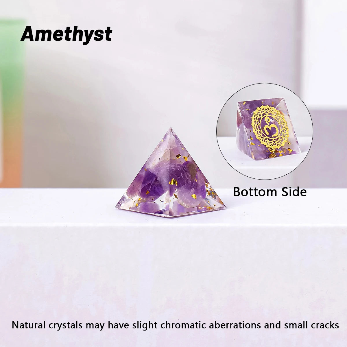 1PC 2cm Natural Crystal Stone Mini Pyramid Statue Reiki Stone Pyramid  Amulet Fengshui Sculpture for Home Office Decoration