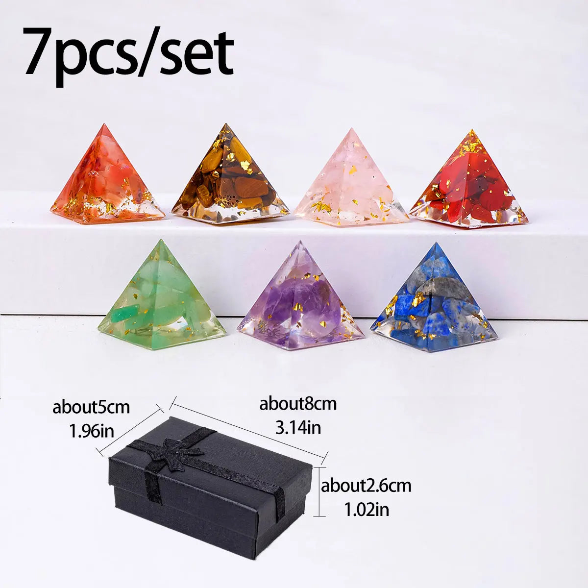 1PC 2cm Natural Crystal Stone Mini Pyramid Statue Reiki Stone Pyramid  Amulet Fengshui Sculpture for Home Office Decoration