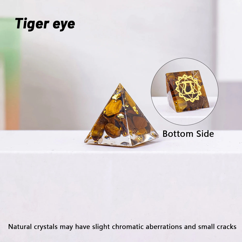 1PC 2cm Natural Crystal Stone Mini Pyramid Statue Reiki Stone Pyramid  Amulet Fengshui Sculpture for Home Office Decoration