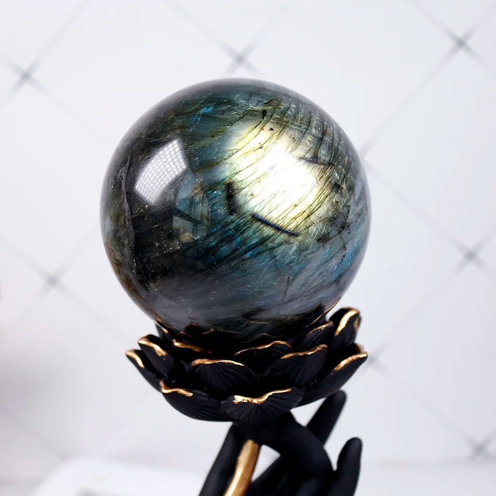 1PC 7CM Natural Labradorite Crystal quartz Polished Sphere crystal Ball Healing Crystal Gemstone Flash Glossy Stone Decoration