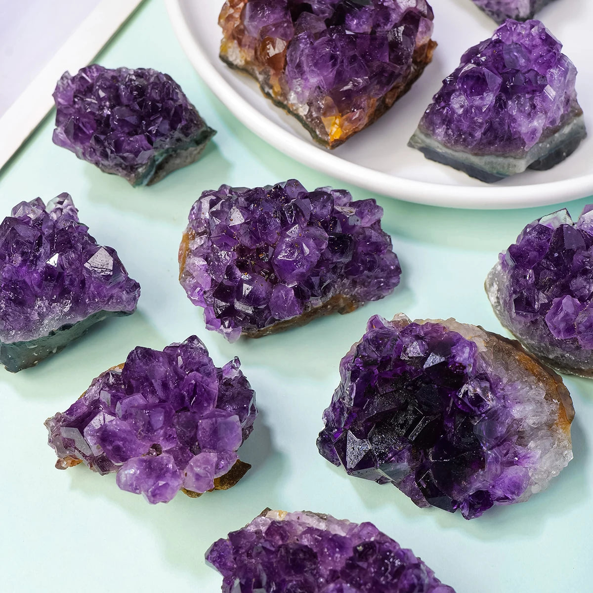 1PC Amethyst Cluster Natural Raw Amethyst Geode Rock Crystal Healing Stones Witchcraft Gemstone Specimen