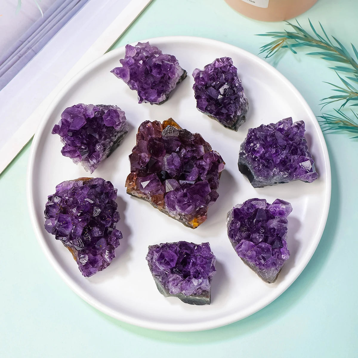 1PC Amethyst Cluster Natural Raw Amethyst Geode Rock Crystal Healing Stones Witchcraft Gemstone Specimen