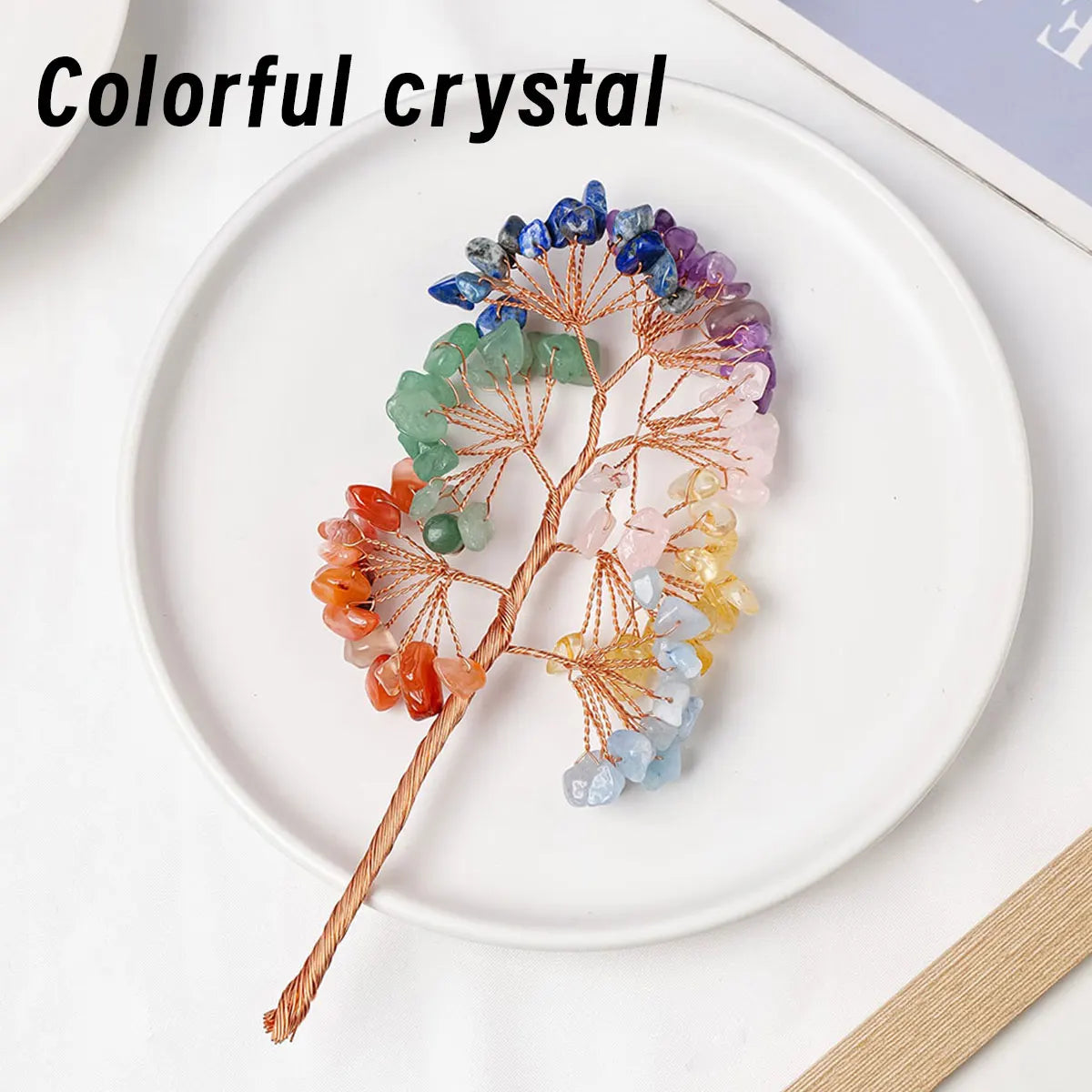 1PC Crystal Tree Natural Reiki Crystal Gemstone Chakra Healing Crystal DIY Home Office Desk Gemstone Energy Decoration