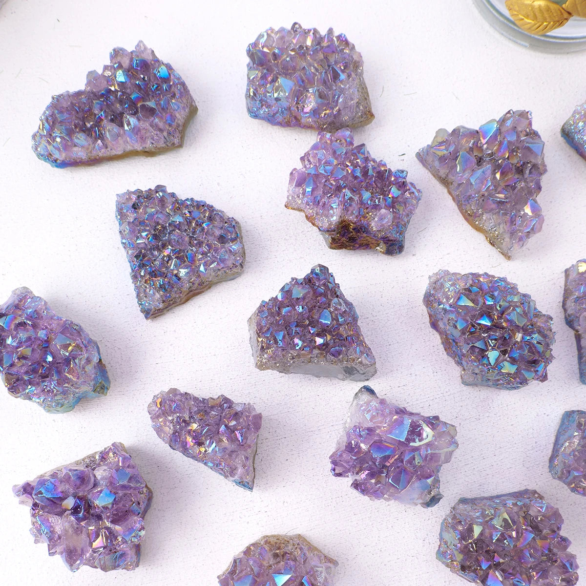 1PC Electroplate Amethyst Cluster Natural Raw Amethyst Geode Rock Crystal Healing Stones Witchcraft Gemstone Specimen