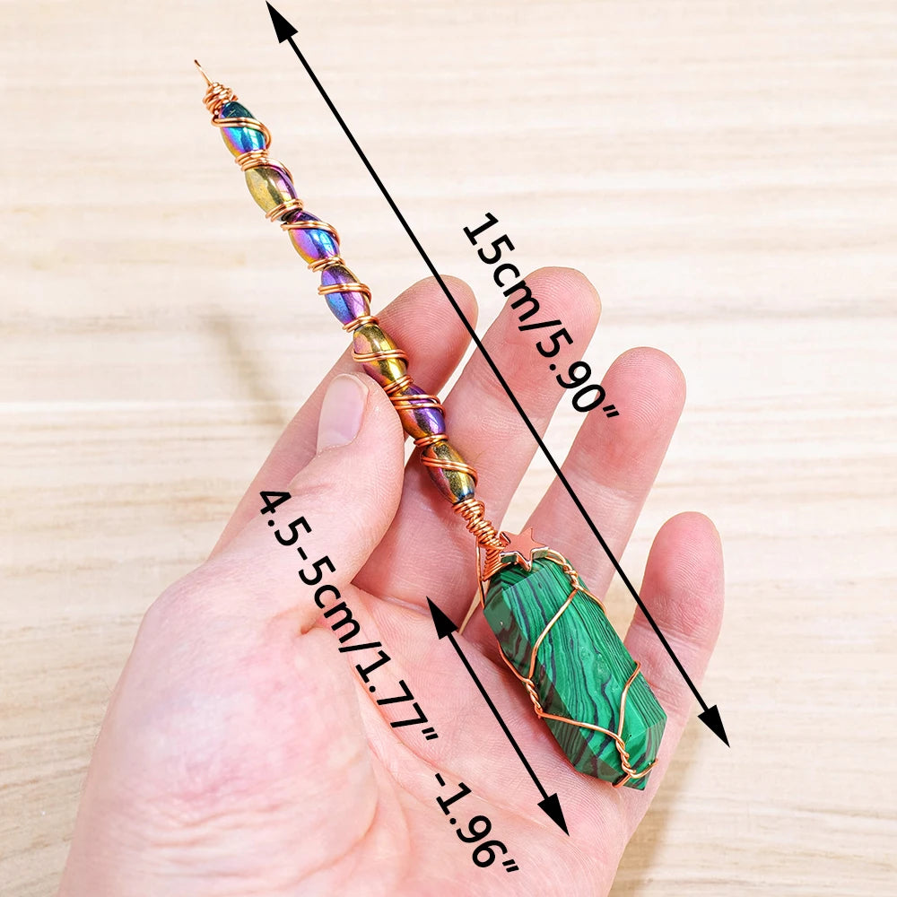 1PC Mini Size Natural Crystal Double Point Magic Scepter Healing Stones Craft Fairy Wand Party Halloween Decor Party Gift