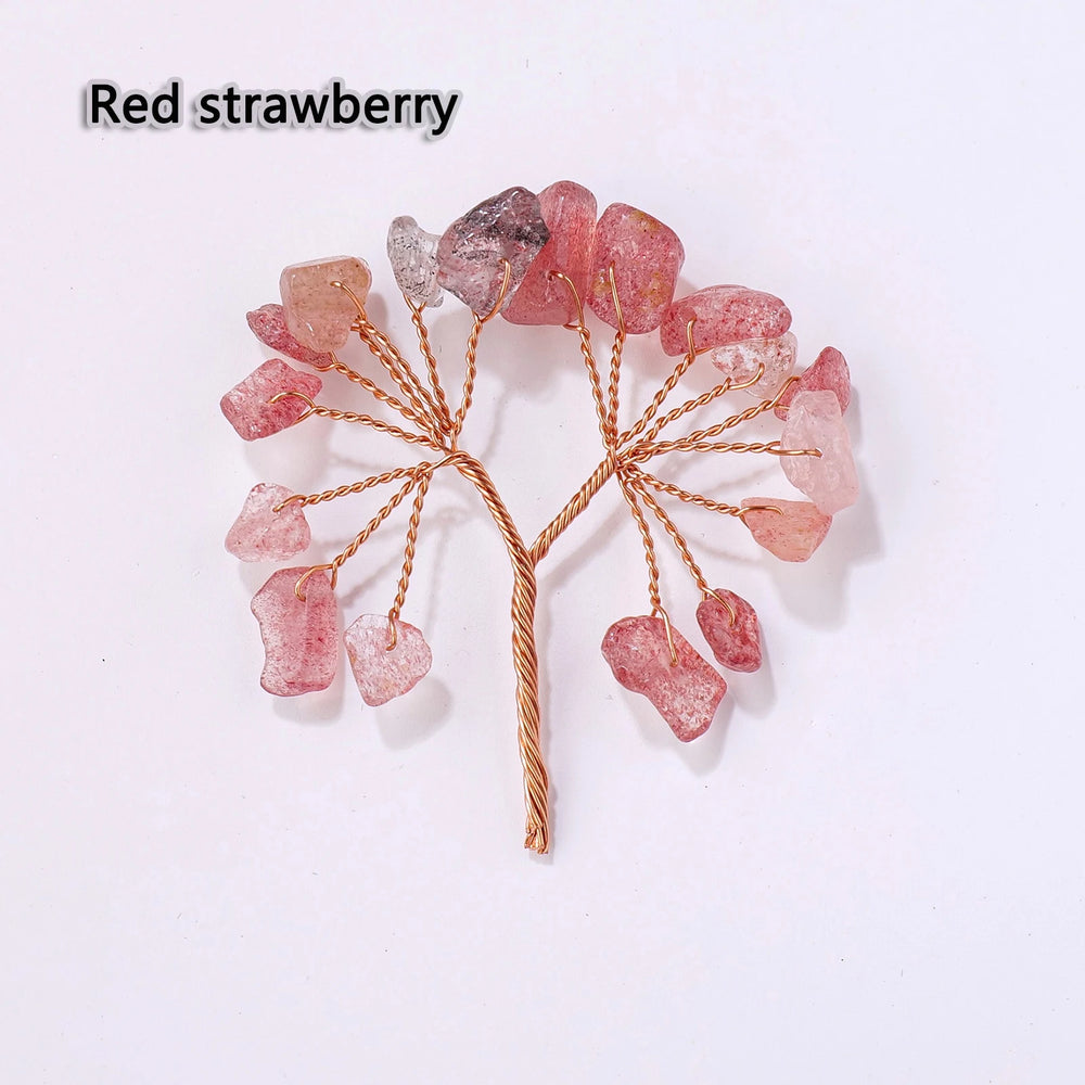 1PC Mini Size Natural Crystal Tree DIY Healing Rose Quartz Gemstone Handmade Semi-finished Jewelry Accessories Production