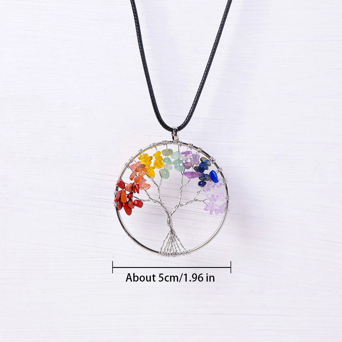 1PC Natural 7 Chakras  Life Tree Pendant Energy Necklace jewelry Reiki Chip Beads Reiki Healing Jewelry Gift