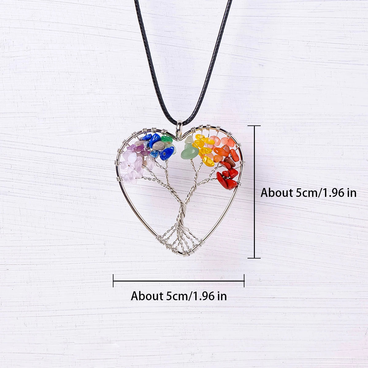 1PC Natural 7 Chakras  Life Tree Pendant Energy Necklace jewelry Reiki Chip Beads Reiki Healing Jewelry Gift