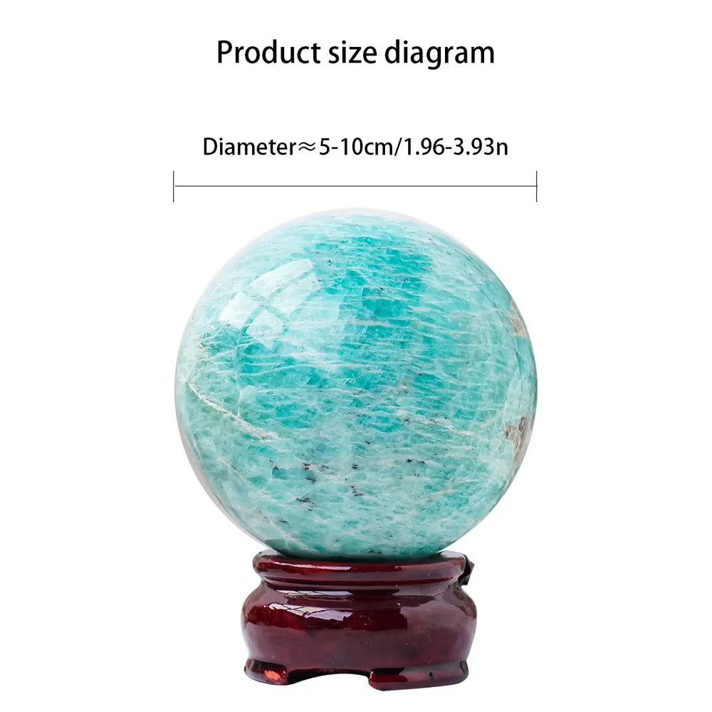 1PC Natural Amazonite Crystal Ball Polished Healing Sphere Collection Specimen FengShui Home Decor Energy Harvesting