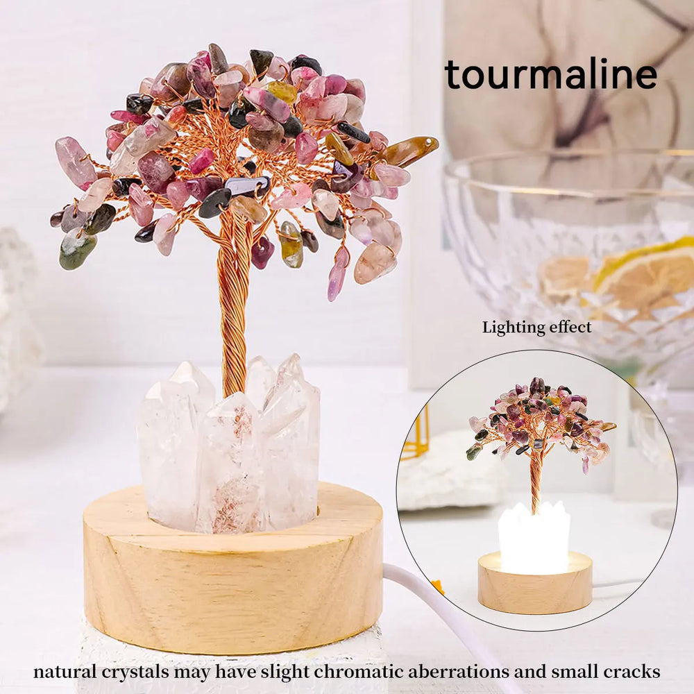 1PC Natural Amethyst Crystal Healing Luck Tree Crystals Night Raw Stone Feng Shui Decoration For Luck