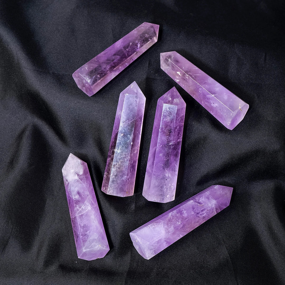 1PC Natural Amethyst Crystal Point Healing Crystals Wands Tower Reiki Energy Balancing Meditation Therapy Gemstones Decoration