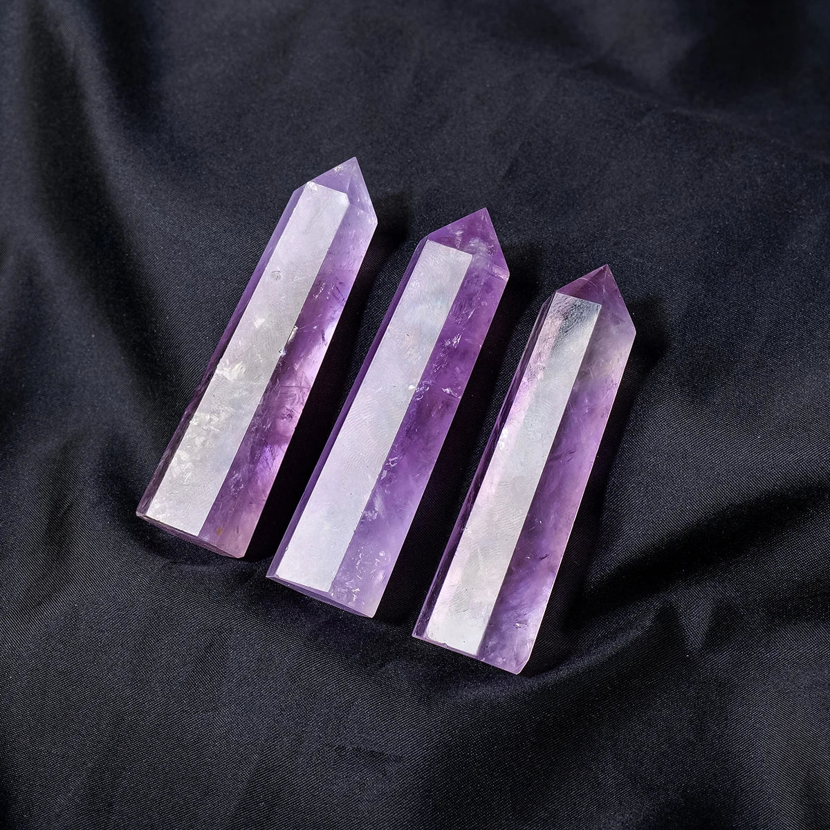 1PC Natural Amethyst Crystal Point Healing Crystals Wands Tower Reiki Energy Balancing Meditation Therapy Gemstones Decoration