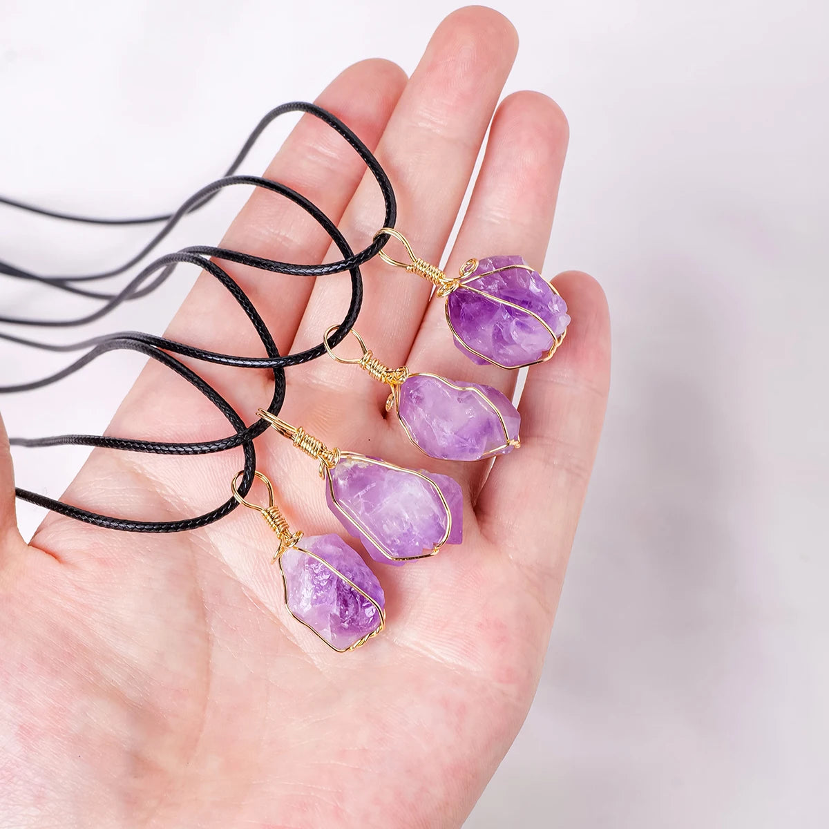 1PC Natural Amethyst Tooth flower Pendant Energy Necklace jewelry Reiki Beloved Female Mom Mother's Day