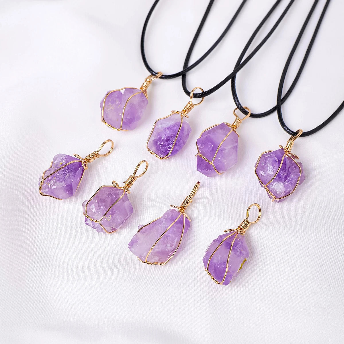 1PC Natural Amethyst Tooth flower Pendant Energy Necklace jewelry Reiki Beloved Female Mom Mother's Day