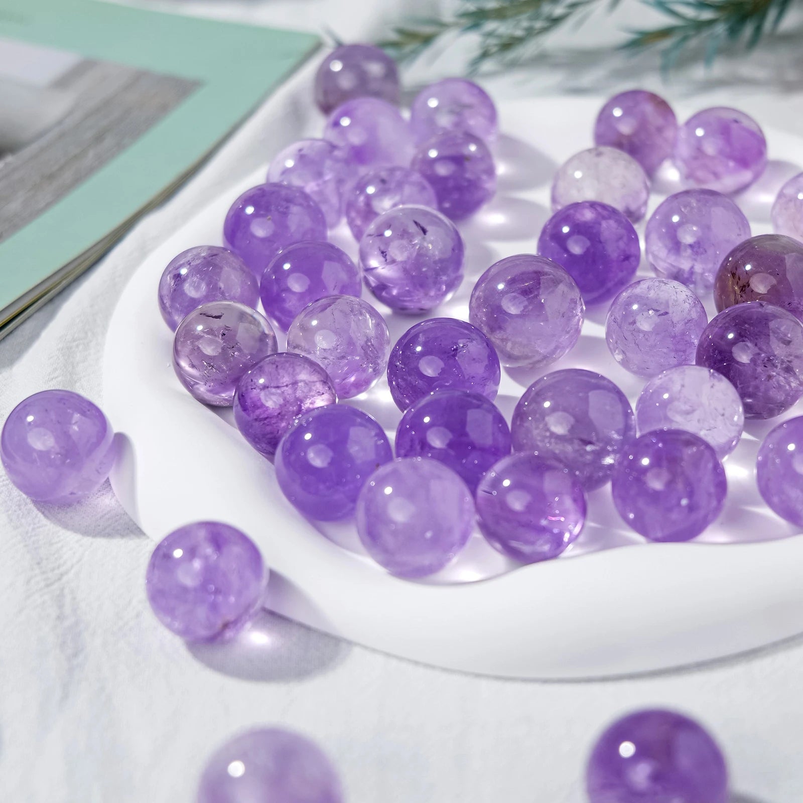 1PC Natural Brazilian Amethyst Ball Gemstone Sphere Purple Quartz Witchcraft Decorative Balls Healing Stones Gifts