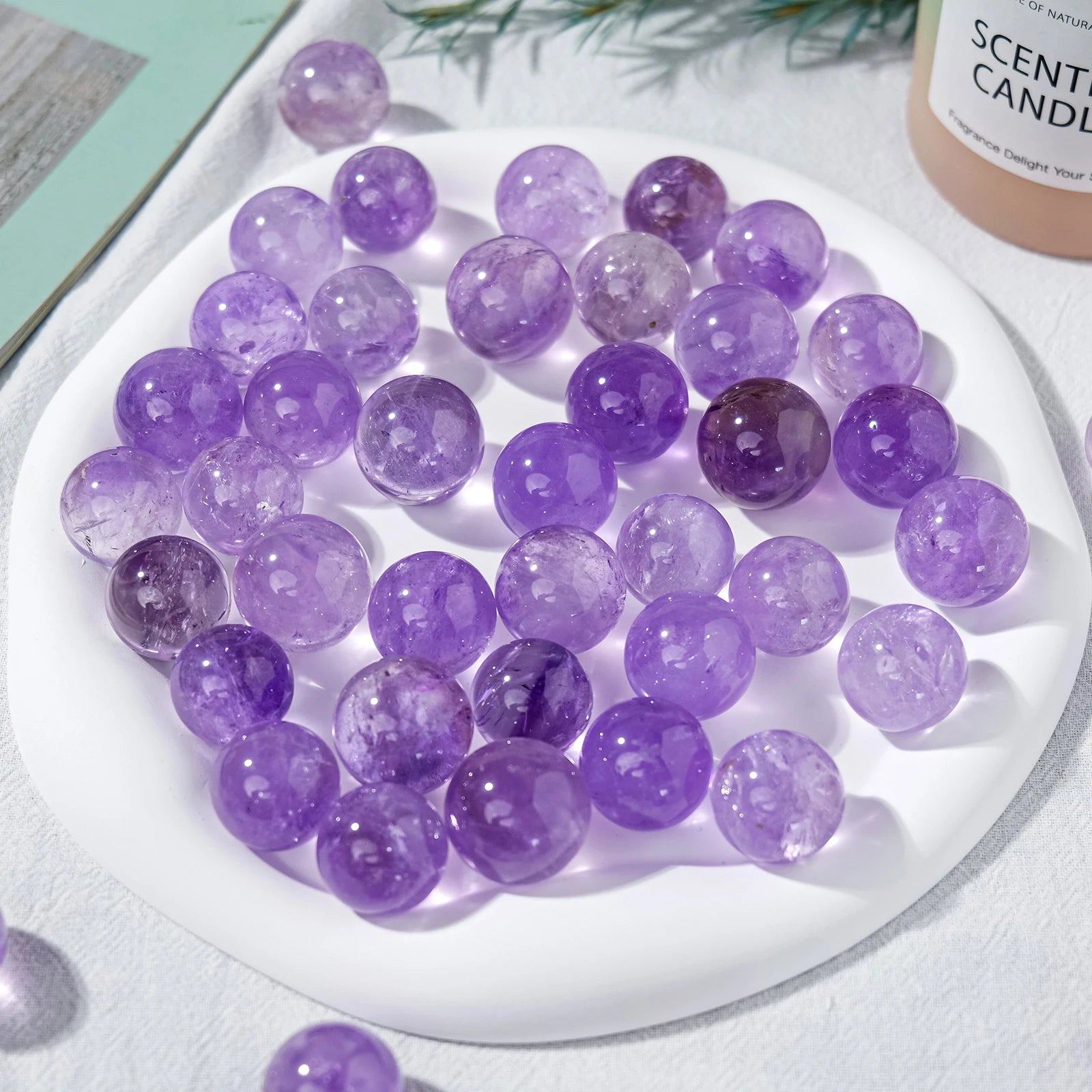 1PC Natural Brazilian Amethyst Ball Gemstone Sphere Purple Quartz Witchcraft Decorative Balls Healing Stones Gifts