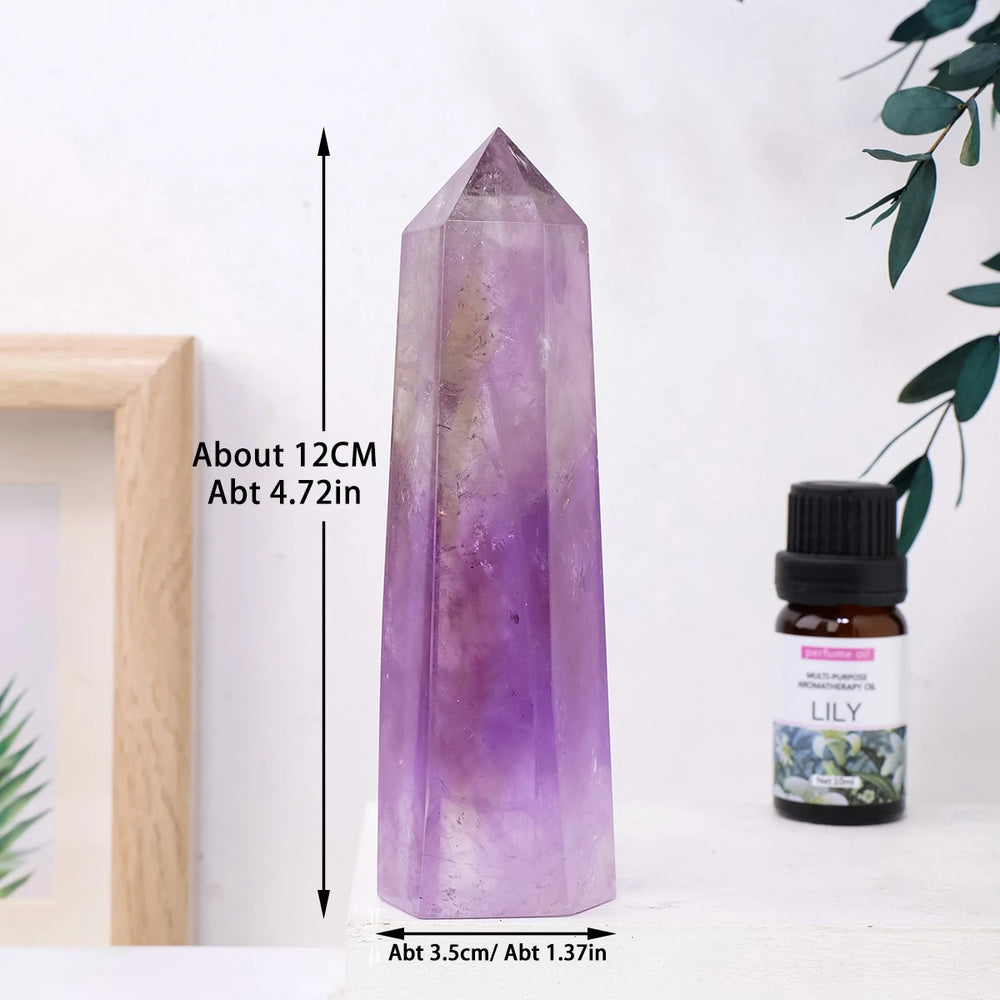 1PC Natural Brazilian Amethyst Healing Crystals Points Crystal Wands Home Decoration Energy Collection