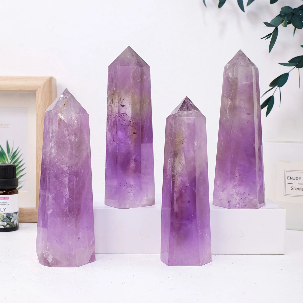 1PC Natural Brazilian Amethyst Healing Crystals Points Crystal Wands Home Decoration Energy Collection