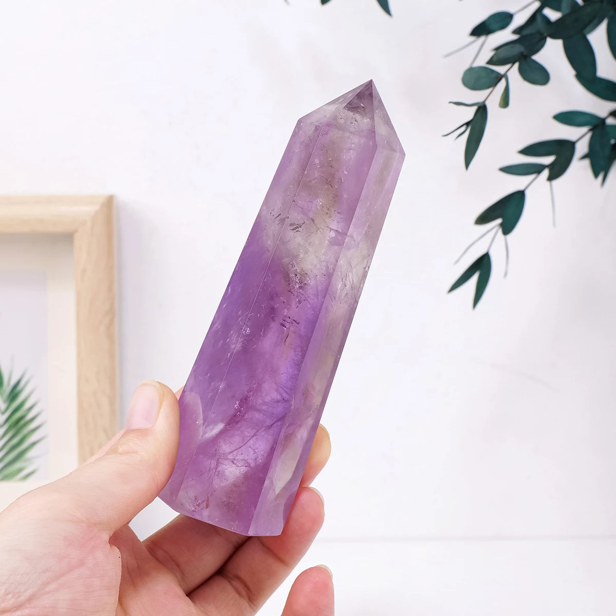 1PC Natural Brazilian Amethyst Healing Crystals Points Crystal Wands Home Decoration Energy Collection