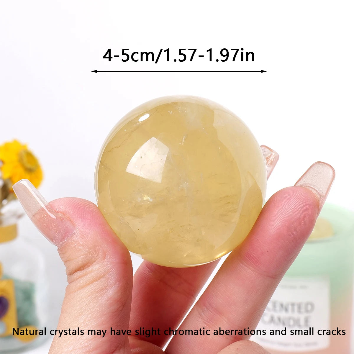 1PC Natural Citrine Rough Polished Mineral Sphere Healing Crystal Ball Decoration Gemstone Specimen