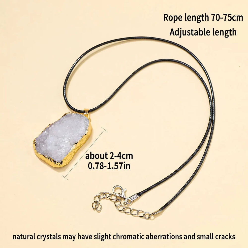 1PC Natural Clear Quartz Cluster Shape Pendant Energy Necklace jewelry Reiki Beloved Female Mom Mother's Day