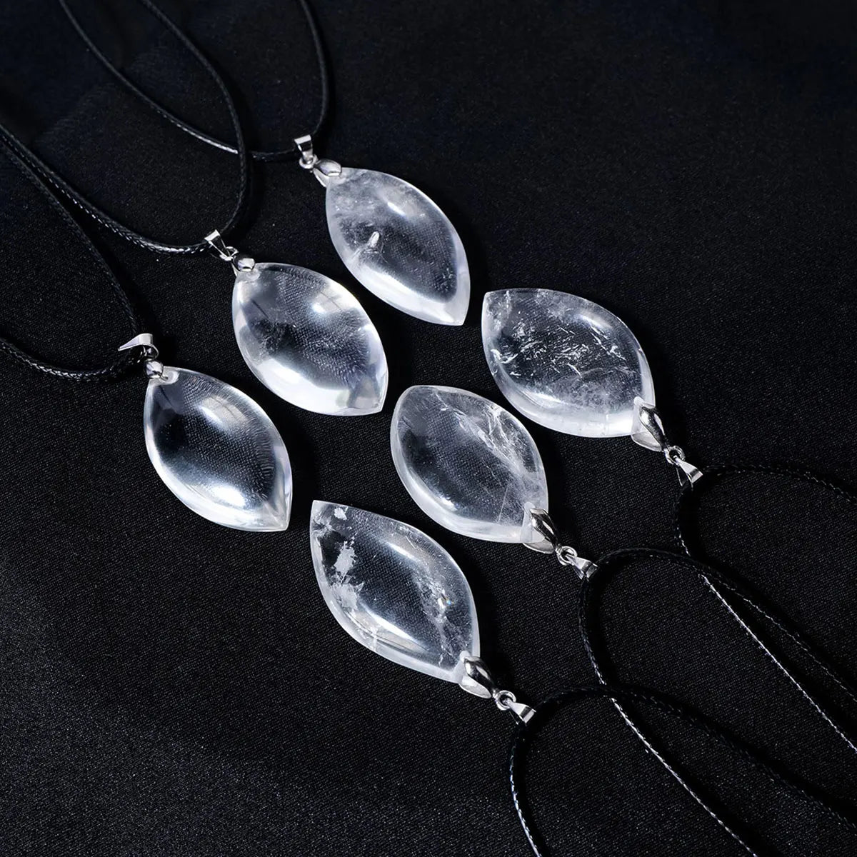 1PC Natural Clear Quartz Droplet shaped Gemstone Pendant Energy Healing Crystal Charms Necklace For Women Gift