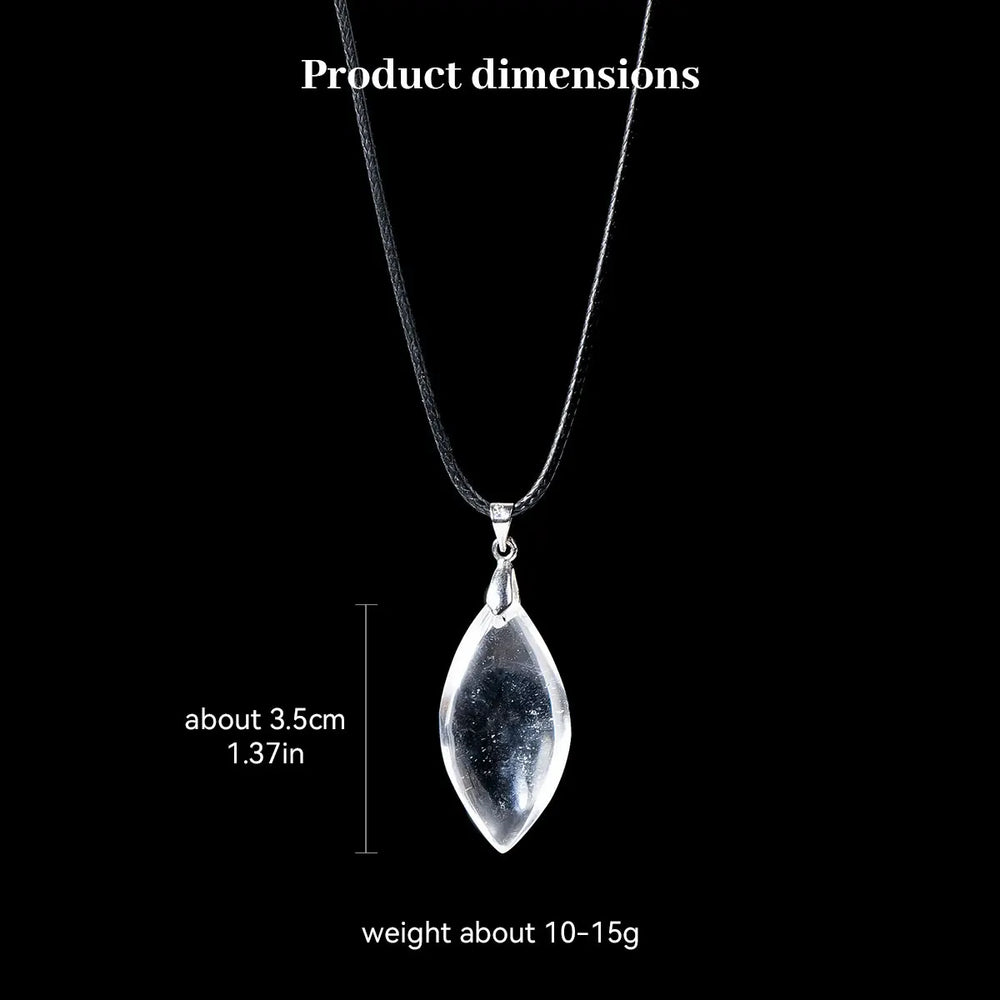 1PC Natural Clear Quartz Droplet shaped Gemstone Pendant Energy Healing Crystal Charms Necklace For Women Gift