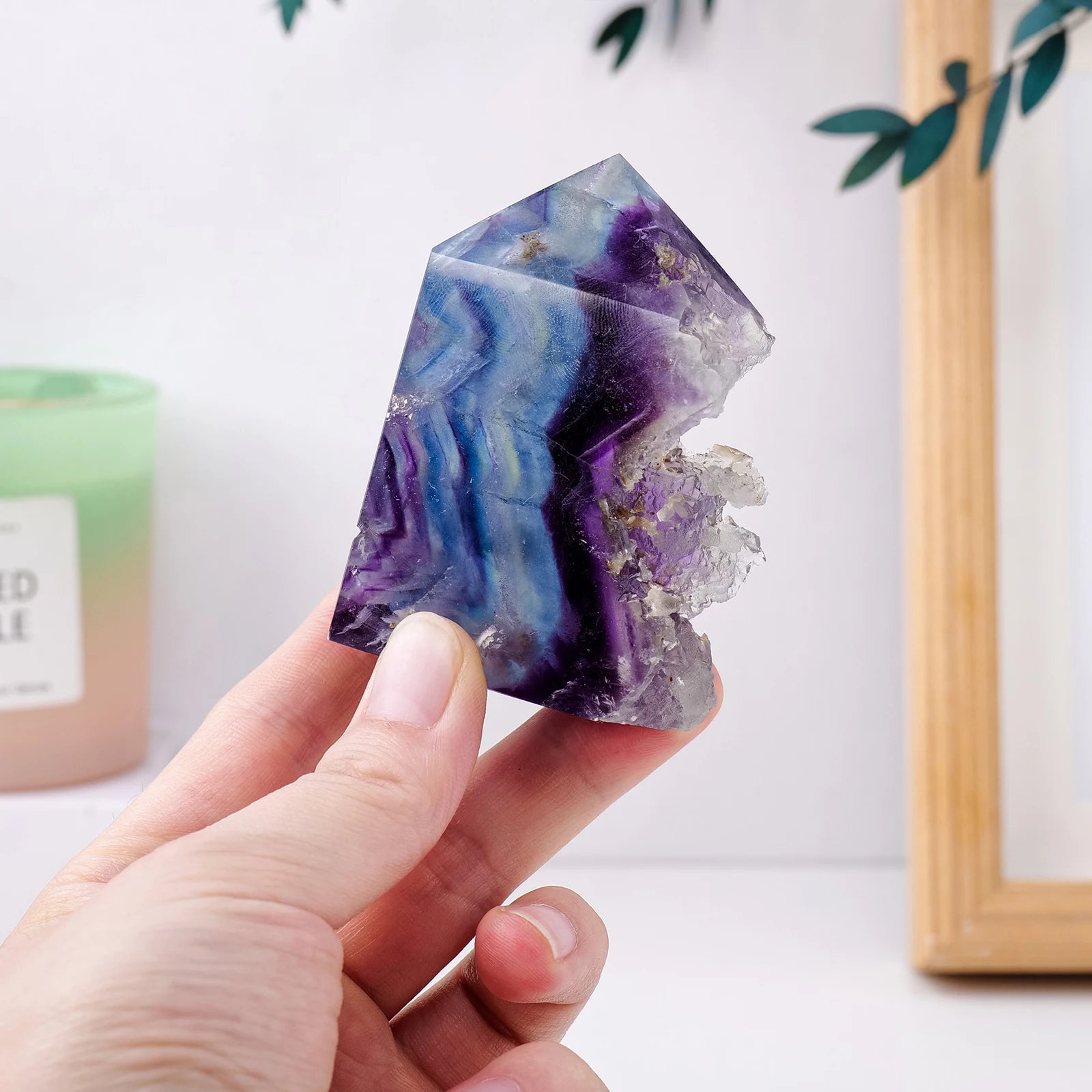 1PC Natural Colorful Fluorite Crystal Point Raw Stone Obelisk Healing Crystal Energy Crystal Collection Gift