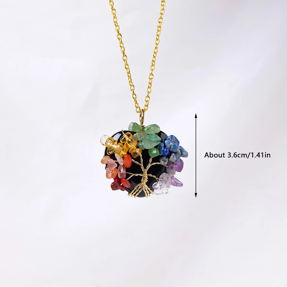 1PC Natural Colorful Life Tree Heart Shape Pendant Love Shape Energy Necklace jewelry Reiki Beloved Female Mom Mother's Day