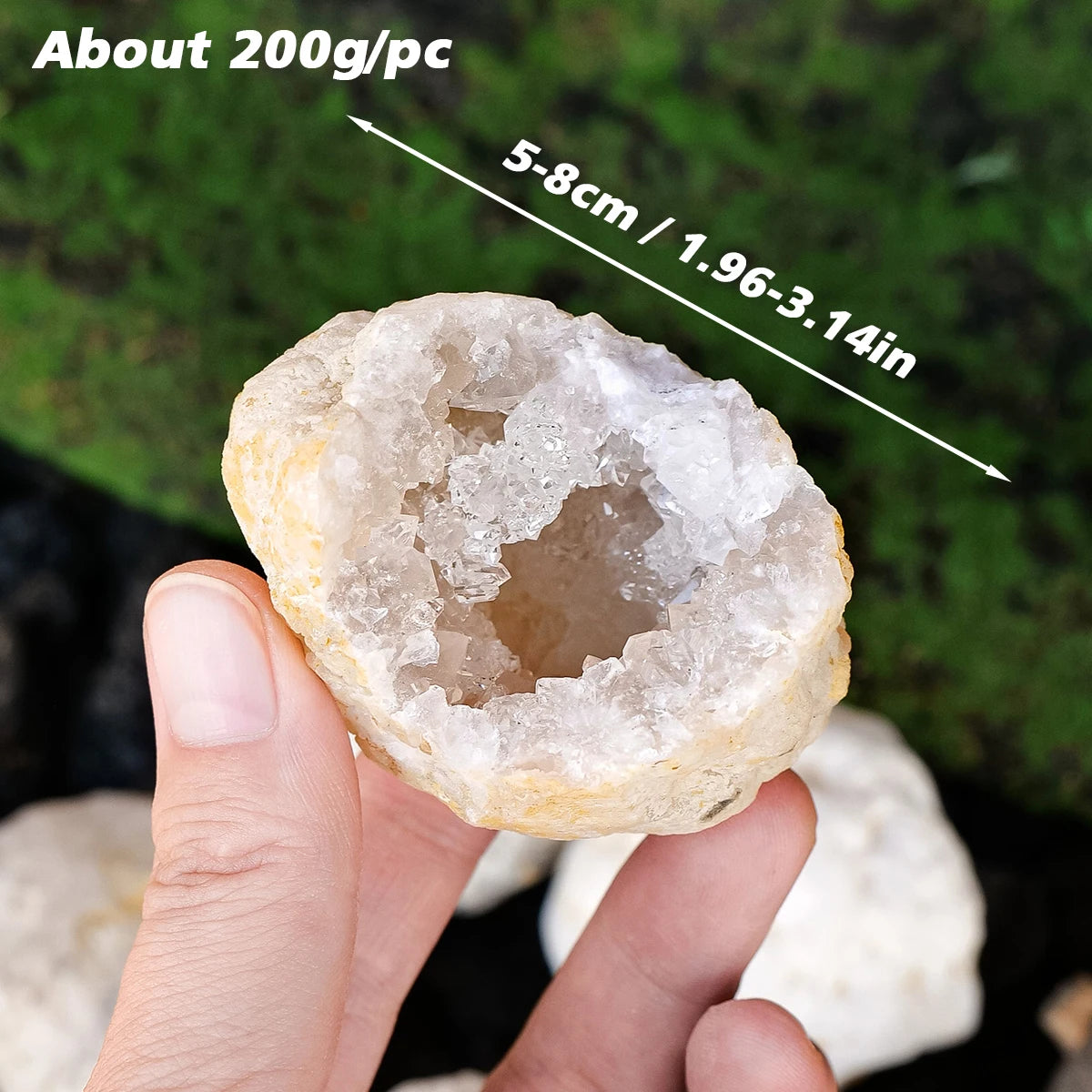 1PC Natural Crystal Agate Geode Raw Gemstone Agate Crystal Specimen Contains Healing Reiki Cleansing Crystal Clusters