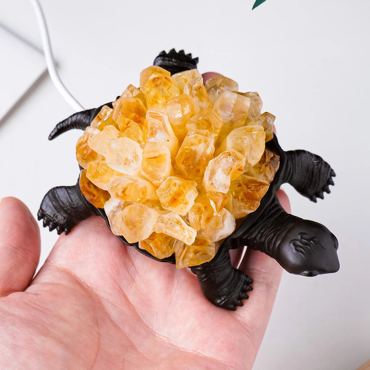 1PC Natural Crystal Amethyst Cluster Turtle Statue Original Gem Citrine Rough Raw Stone Crystal Decorative Night