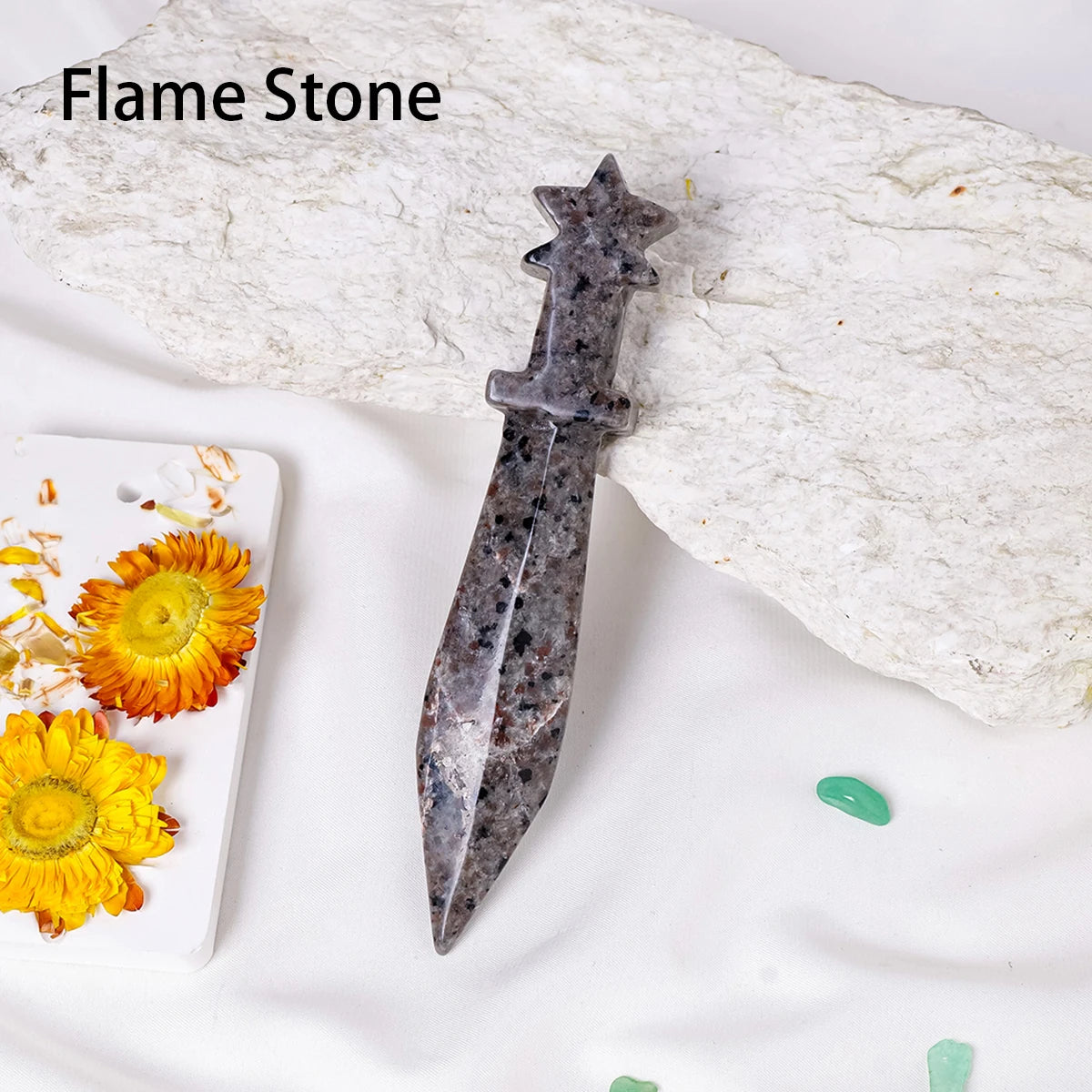 1PC Natural Crystal  Amethyst Dagger Original Stone Model Knife Polishing Unbladed Knife Model Crystal Crafts Crafts Witch